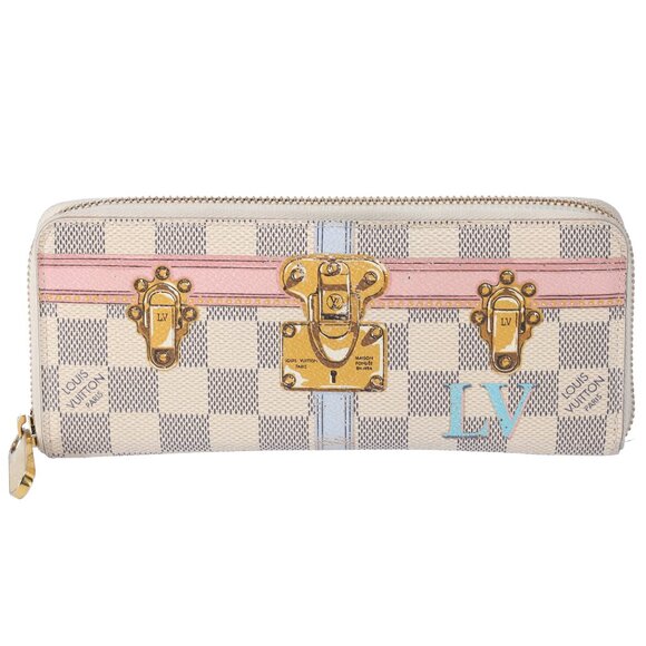 Louis Vuitton Damier Azur Pattern Clemence Wallet Summer Trunk - Picture 2 of 7